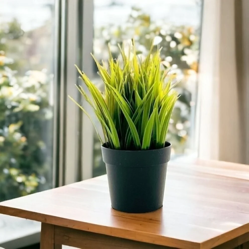 2x IKEA Fejka Artificial Potted Wheat Grass Plant Indoor Outdoor 4